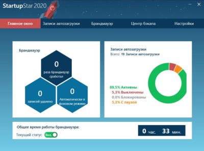 Интерфейс StartupStar 2020